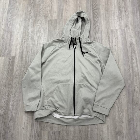 Nike Therma Training Full Zip Hoodie Men's 2XL XXL Gray Sweatshirt 800187 043 - Picture 1 of 9